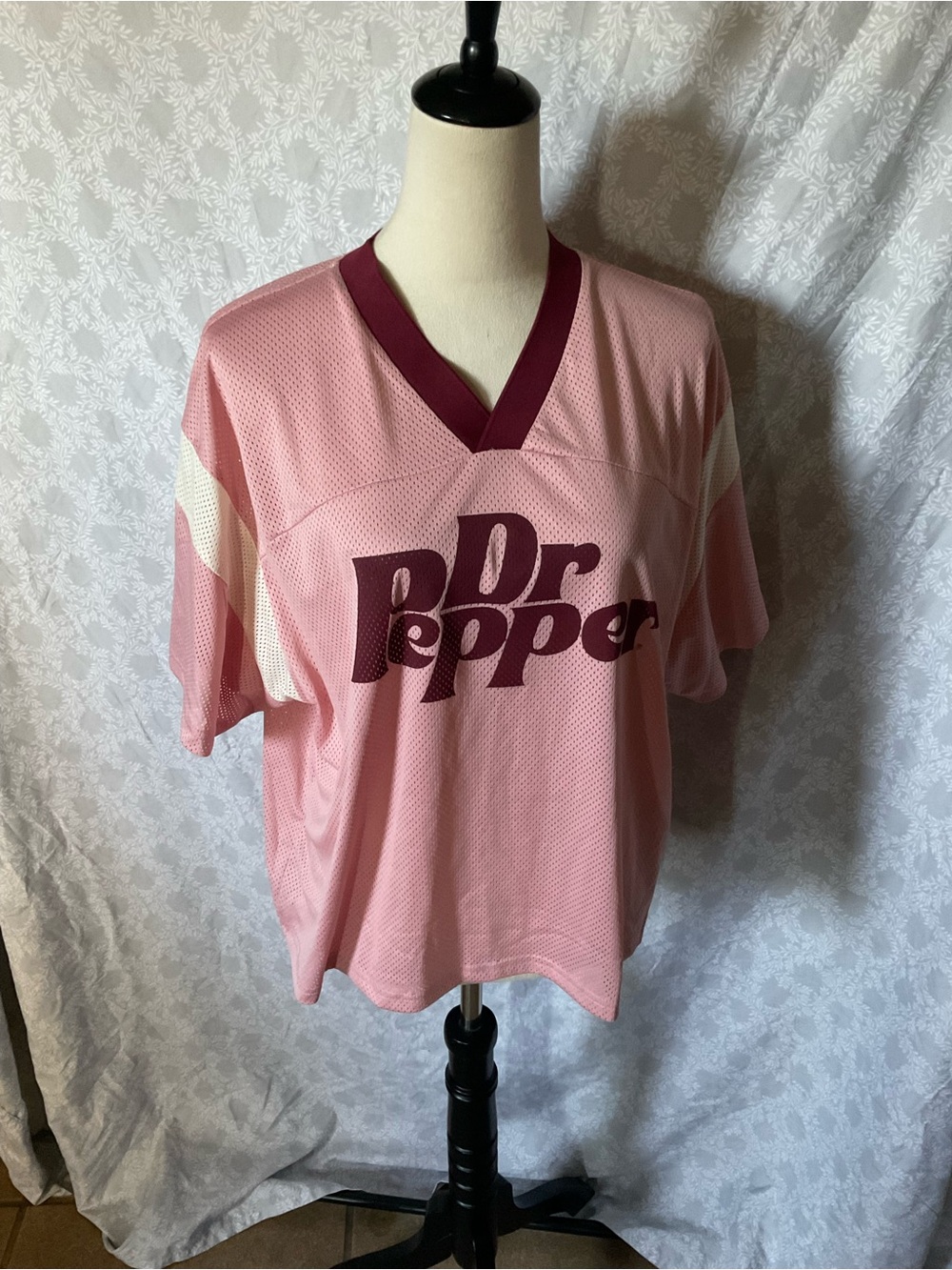 Dr Pepper Pink V-Neck Crop Top
